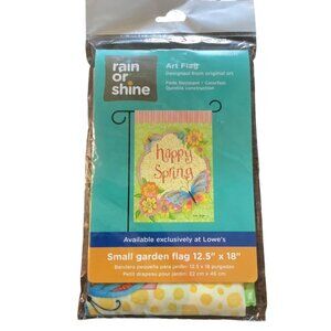 Rain‎ Or Shine Happy Spring Butterfly Flowers Small Garden Flag 12.5"x18"